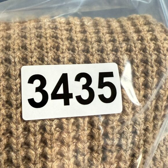 Buck Mason Womens Seafarer Cotton Rib Crew Neck Sweater Puff Sleeve Large Tan - Picture 12 of 12